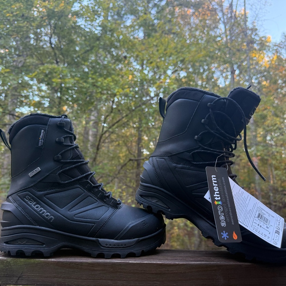 NWT - Salomon Men's Black Snow Boots DISCLOSURE: TAGS FELL OFF, NO TAGS - Picture 12 of 13